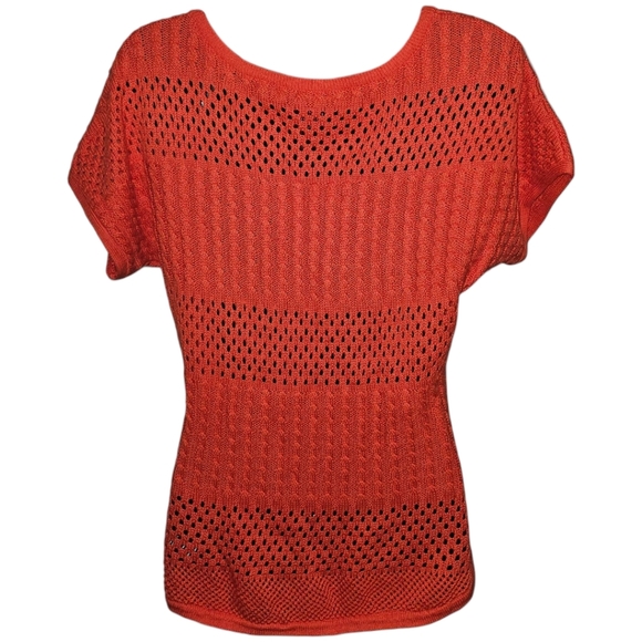 NWT 2B Bebe Open Stitch Knit Short Sleeve Top - Picture 2 of 3